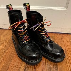 Dr Martens Black Iridescent Pride Boots UK7